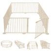 Foldable 10 Panel Kids Playpen Safety Fence New Zealand pine Wood