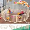 Foldable 10 Panel Kids Playpen Safety Fence New Zealand pine Wood
