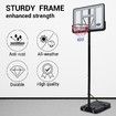 1.5-3.05M Portable Basketball Hoop Backboard System Stand Net Ring Set