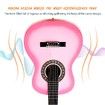 Melodic 34 Inch Kids Acoustic Guitar 6 Strings Tuner Cutaway Wooden Kids Gift Pink