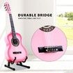 Melodic 34 Inch Kids Acoustic Guitar 6 Strings Tuner Cutaway Wooden Kids Gift Pink