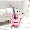 Melodic 34 Inch Kids Acoustic Guitar 6 Strings Tuner Cutaway Wooden Kids Gift Pink