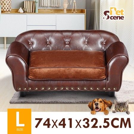 Petscene Luxury Pet Bed Pvc Leather Dog, Leather Dog Couch Bed