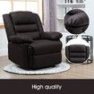 Luxury PU Leather Recliner Chair Armchair Lounging Sofa - Brown