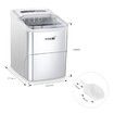 MAXKON Ice Maker Ice Cube Machine 12KG Ice Capacity Silver 