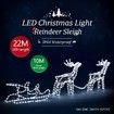 New 3D Reindeer Sleigh Motif Christmas Lights 22M LED Rope Xmas Decoration Outdoor Home Display