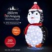 New 3D Penguin Christmas Lights 200 LED Rope Xmas Decoration Outdoor Home Display - 180cm