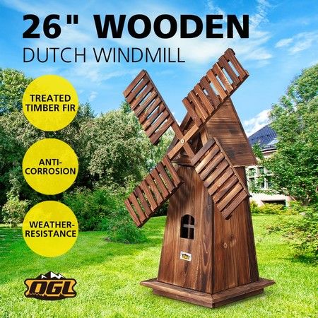 Wooden Garden Windmill Outdoor, Decorative Wooden Garden Windmills