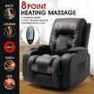 Massage Chair Rocking Armchair Recliner Sofa Heated Seat 360 Swivel Black