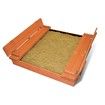 Wooden Sandbox Kids Sand Pit Toys with Benches Fir Wood 90x95x15cm