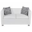 Sofa 2-Seater Artificial Leather White