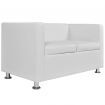 Sofa 2-Seater Artificial Leather White