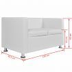 Sofa 2-Seater Artificial Leather White