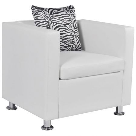 Armchair Artificial Leather White