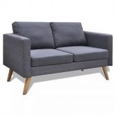 Sofa 2-Seater Fabric Dark Grey