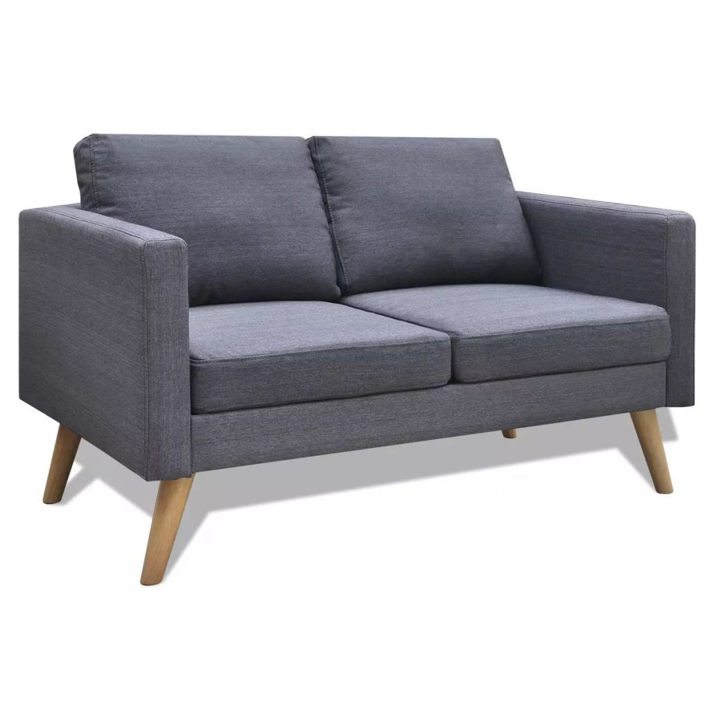 Sofa 2-Seater Fabric Dark Grey