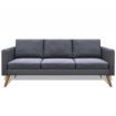 Sofa 3-Seater Fabric Dark Grey