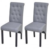 Dining Chairs 2 pcs Fabric Dark Grey