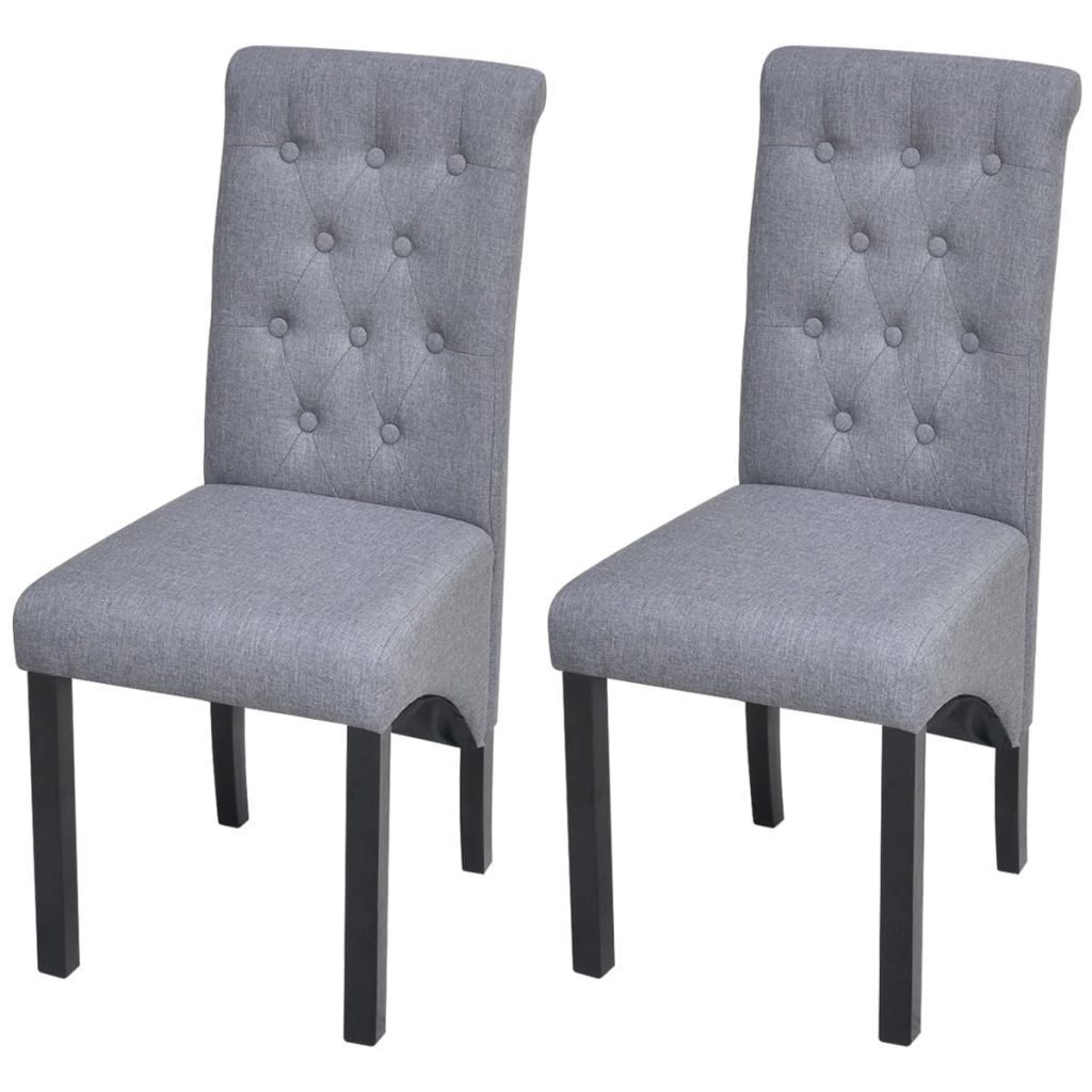 Dining Chairs 2 pcs Fabric Dark Grey