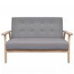 2-Seater Sofa Fabric Light Grey