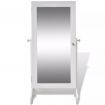 Jewelry Cabinet with LED Light and Mirror Door White