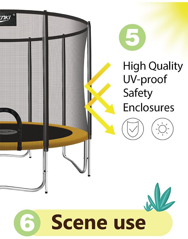 Genki 14ft Trampoline with Safety Enclosure Net Crazy Sales