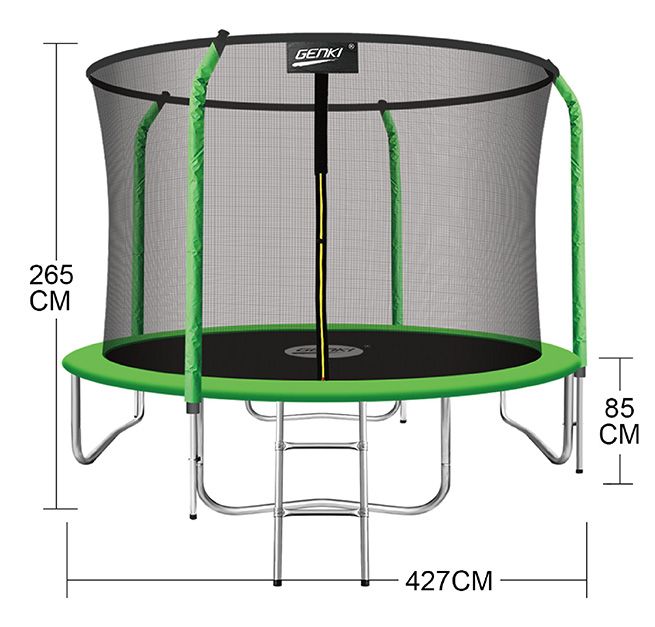 Genki 14FT Trampoline Set with Safety Enclosure Net with Ladder Crazy
