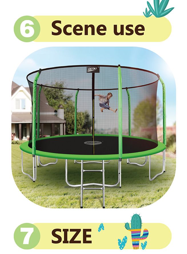 Genki 16FT Trampoline Set with Safety Enclosure Net with Ladder Crazy