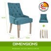 2X French Provincial Dining Chair Oak Leg AMOUR DARK BLUE