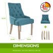 4X French Provincial Dining Chair Oak Leg AMOUR DARK BLUE