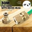 Garden Water Hose Retractable Rewind Reel Wall Mounted 30M + Brass Gun