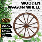 Wooden Wagon Wheel Outdoor Decoration Garden Ornaments 30" Timber 