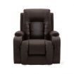 Massage Chair Rocking Armchair Recliner Sofa Heated Seat 360 Degree Swivel Brown