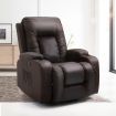 Massage Chair Rocking Armchair Recliner Sofa Heated Seat 360 Degree Swivel Brown