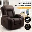 Massage Chair Rocking Armchair Recliner Sofa Heated Seat 360 Degree Swivel Brown