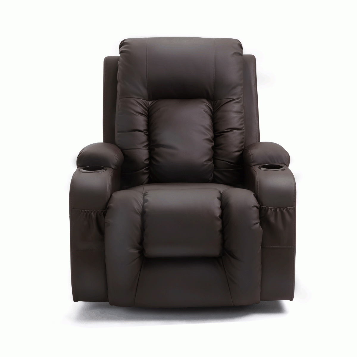 Massage Chair Rocking Armchair Recliner Sofa Heated Seat 360 Degree Swivel Brown