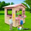 Outdoor Kids Cubby House Wooden Playhouse Pink 