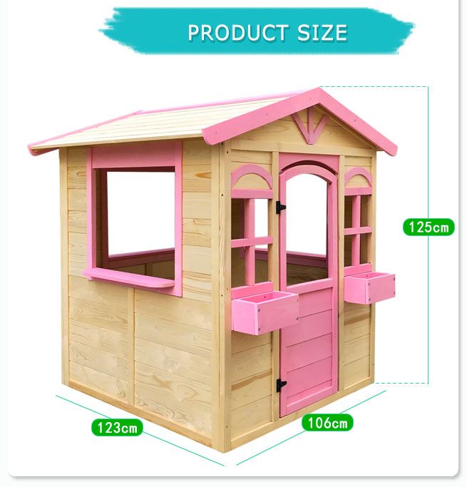 Outdoor Kids Cubby House Wooden Playhouse Pink Crazy Sales