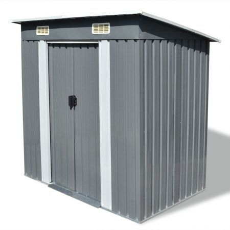 Garden Shed Grey Metal