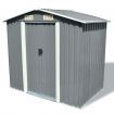 Garden Storage Shed Grey Metal 204x132x186 cm