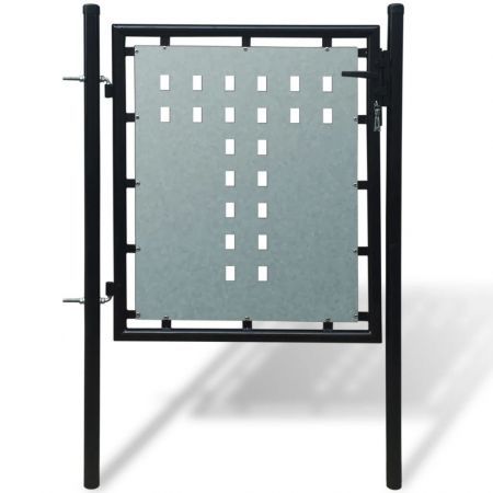 Black Single Door Fence Gate 100 x 125 cm