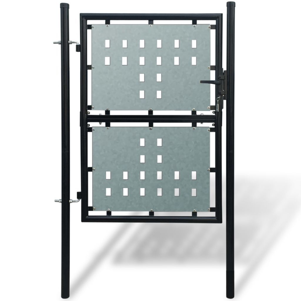 Black Single Door Fence Gate 100 x 175 cm