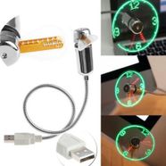 USB Led Gadget Flexible 40CM USB Powered Cooling LED Flashing Time Display Function Clock Fan
