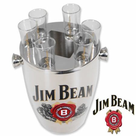 ice bucket with shot glasses