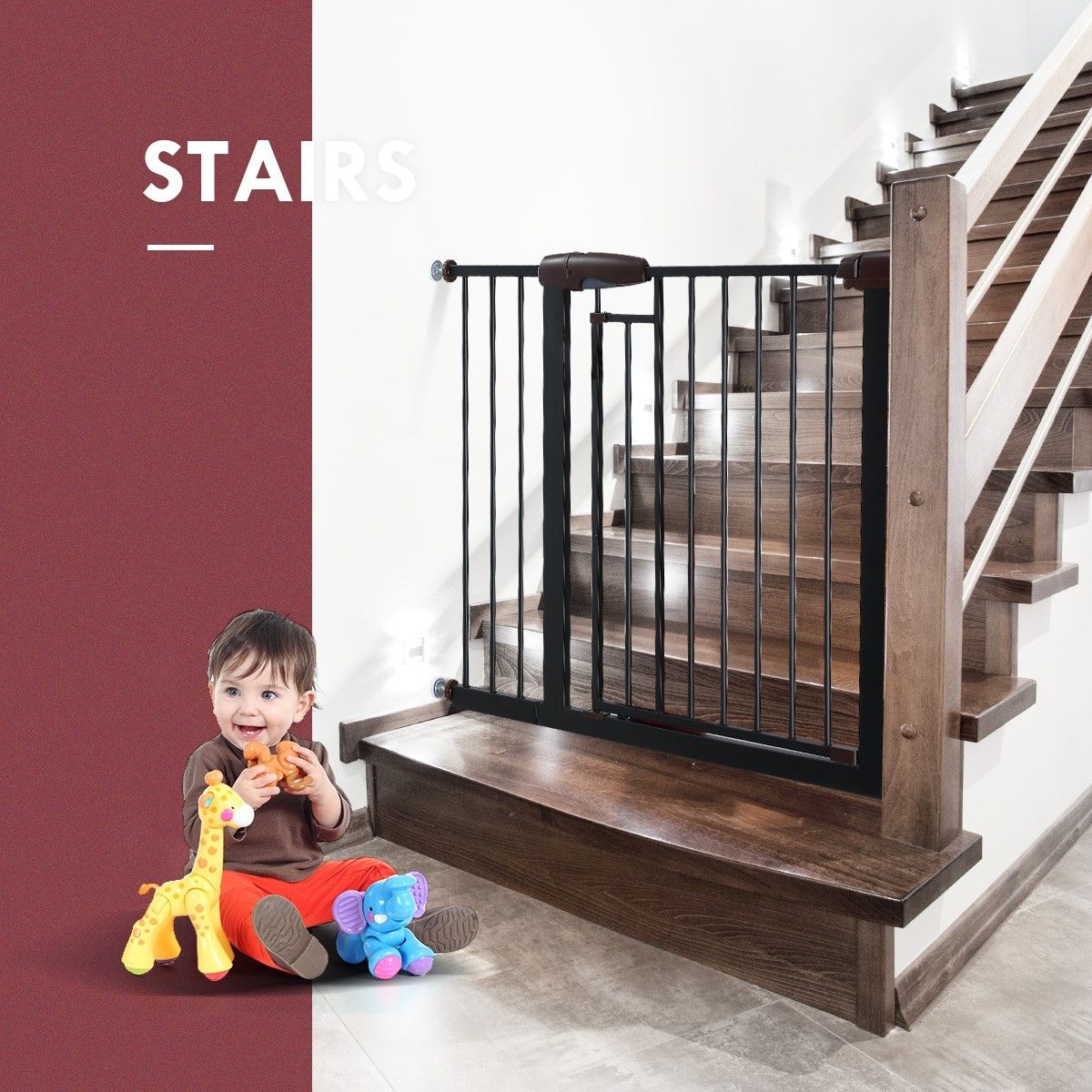 Child Pet Safety Gates for Stairs with 21cm Extension 97104cm Width