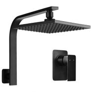 WELS 8" Rain Shower Head Set Bathroom Gooseneck Square Mixer Hand Held High Pressure
