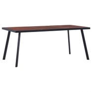 Dining Table Dark Wood and Black 180x90x75 cm MDF