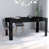 Dining Table High Gloss Black 160x80x76 cm Chipboard
