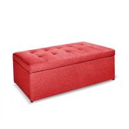 Blanket Box Storage Ottoman PU Leather Fabric Chest Toy Clothes Foot Stool Bed
