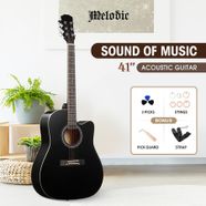 Melodic 41 Inch Handcrafted Acoustic Guitar Steel String Black